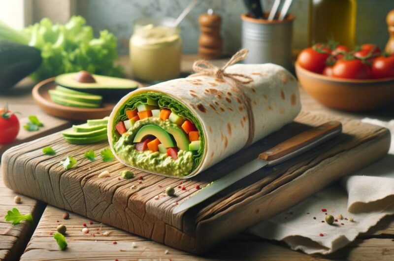 Fresh Veggie Wraps with Avocado Hummus