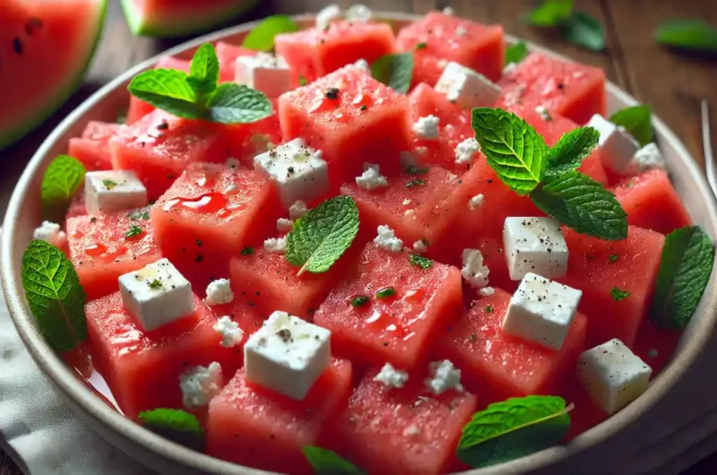 How to Prepare Watermelon Feta Salad with Mint